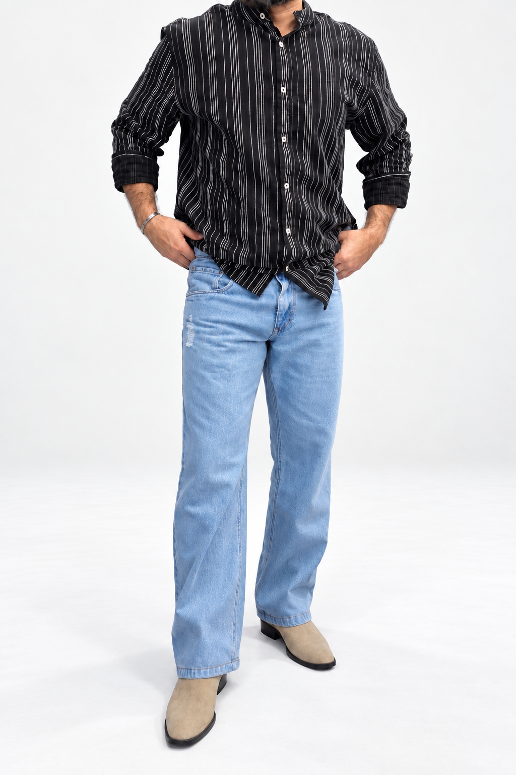 Frost Blue Distressed Denim Jean