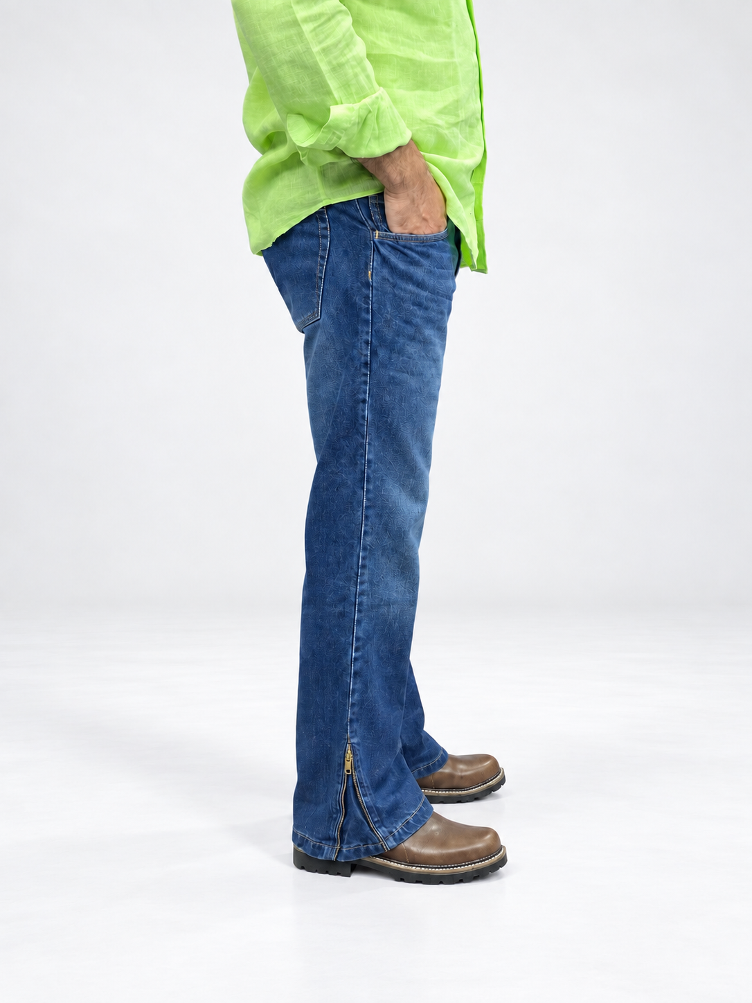 Midnight Flare Zip Denim Jean