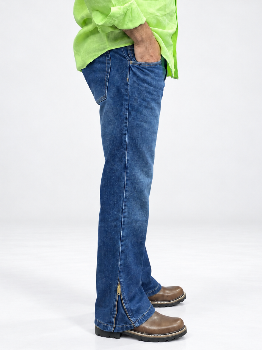Midnight Flare Zip Denim Jean