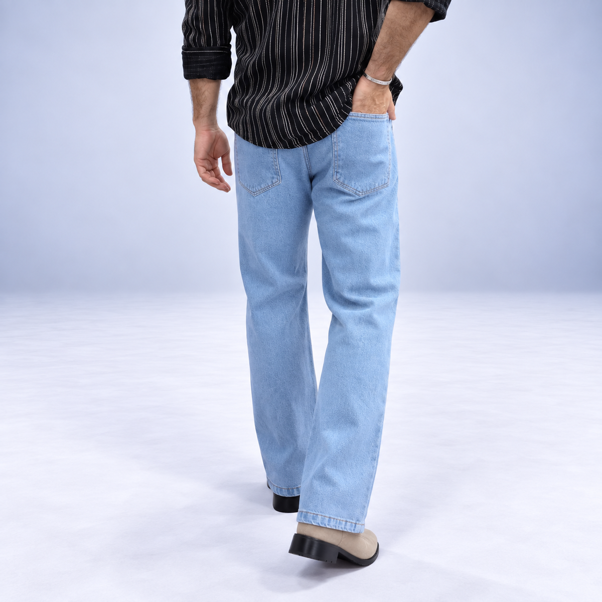 Frost Blue Distressed Denim