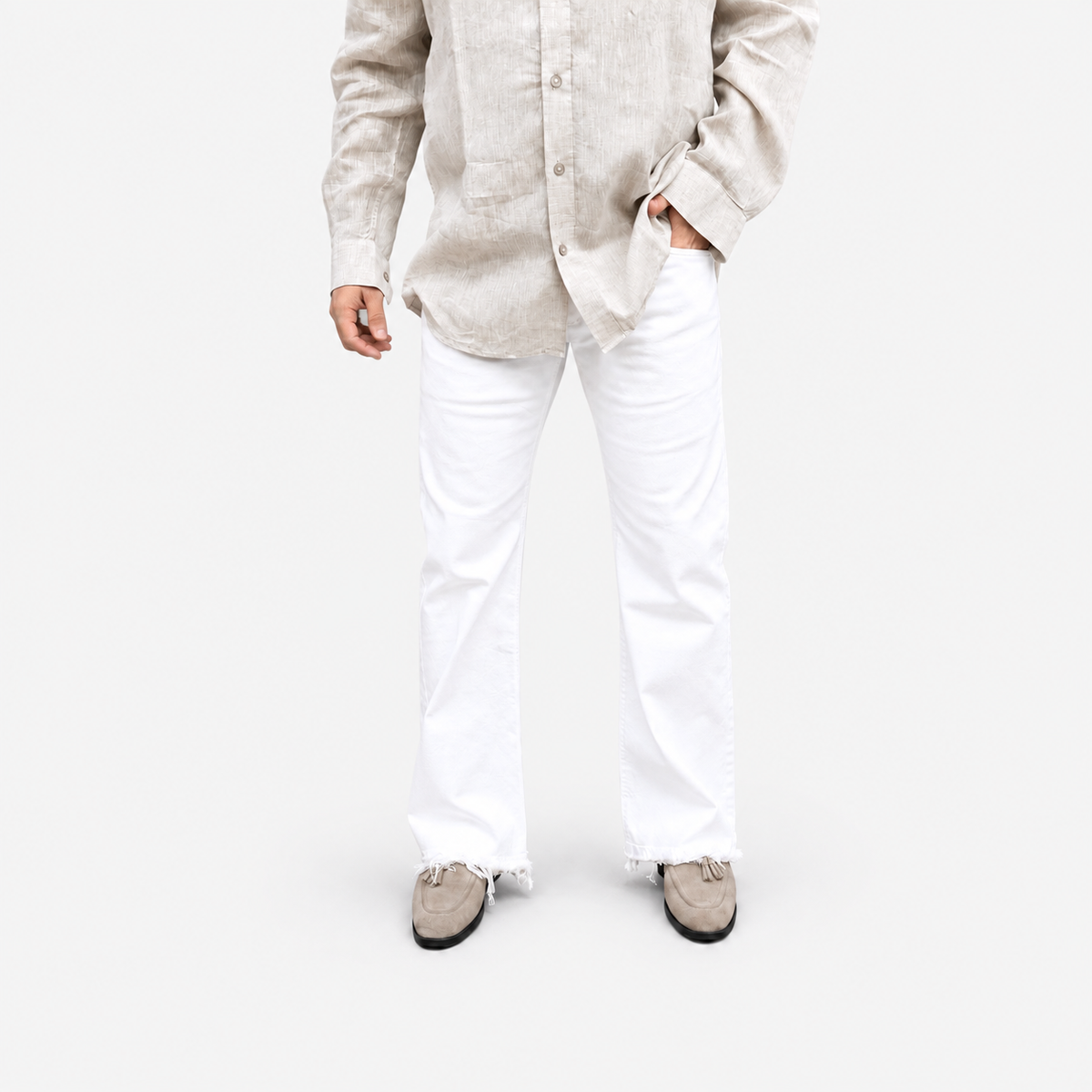 Ivory Edge Flare Denim Jean