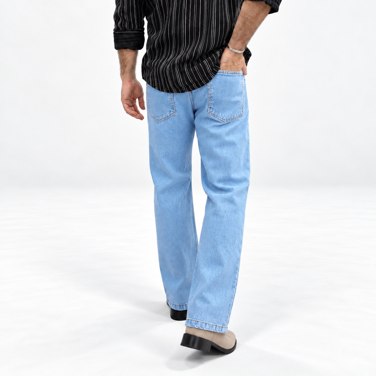 Frost Blue Distressed Denim Jean