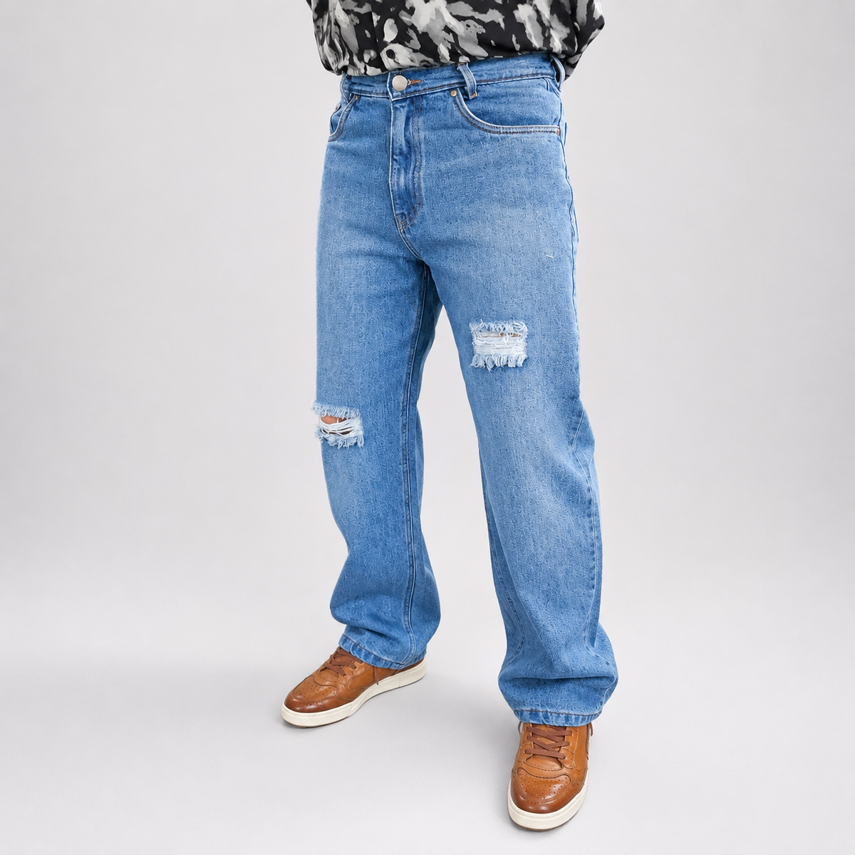 Vintage Distressed Blue Denim Jean