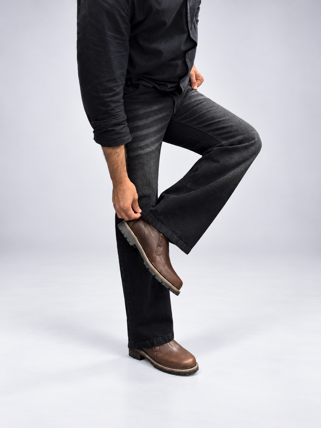 Carbon Black Vintage Wash Denim
