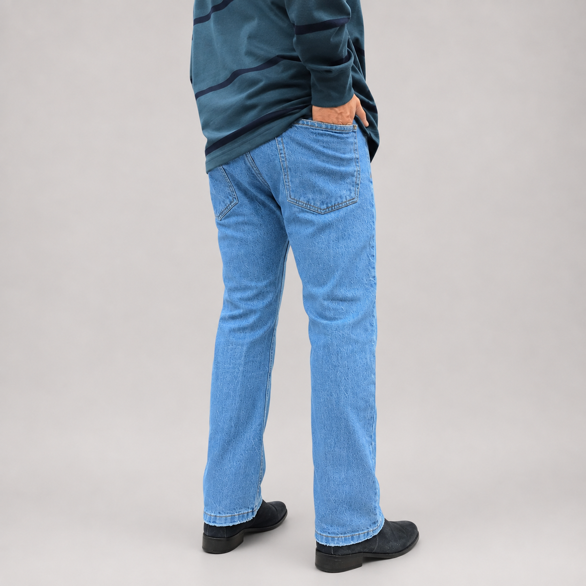 Ice Blue Distressed Denim Jean