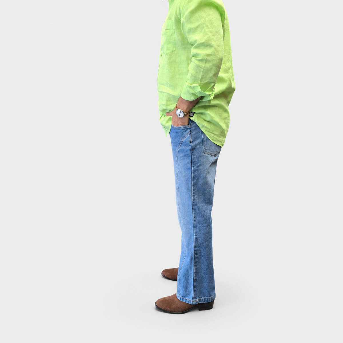 The Azure Cutline Bootcut Jean