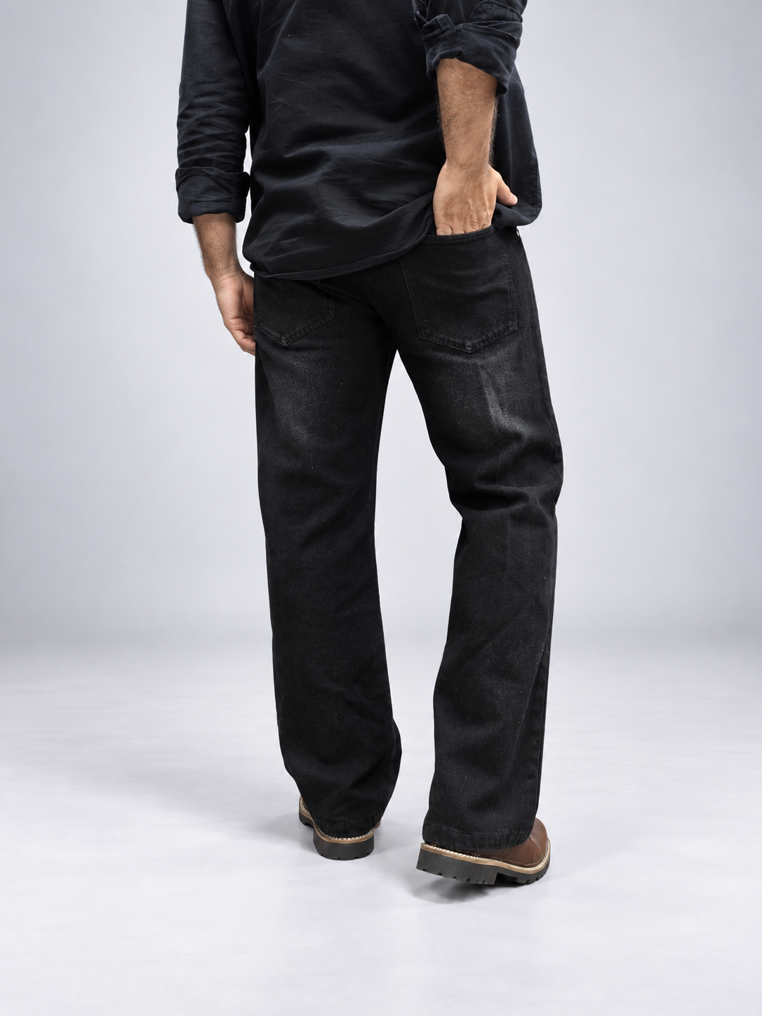 Carbon Black Vintage Wash Denim
