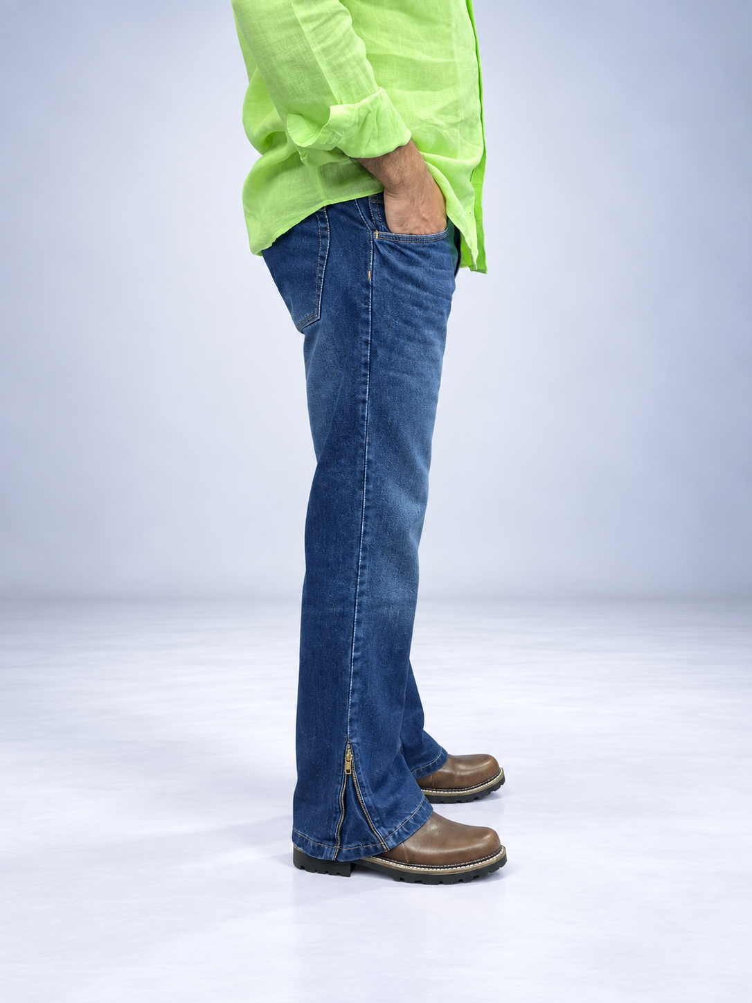 Midnight Flare Zip Denim Jean