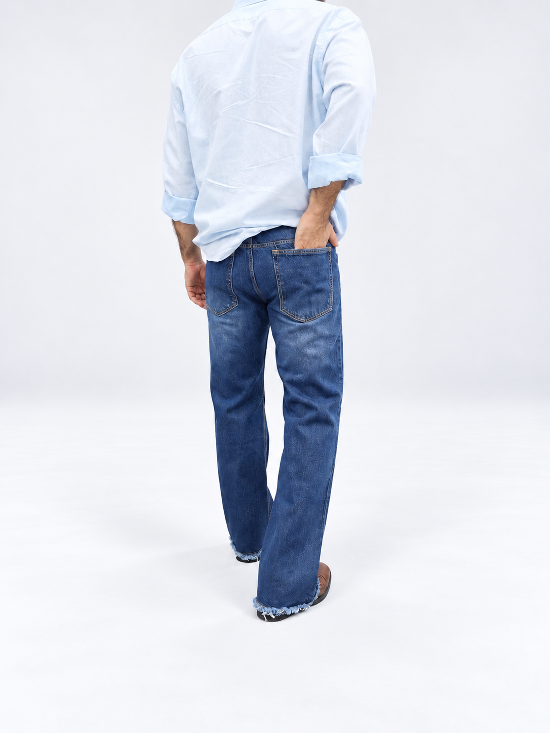 Vintage Blue Distressed Denim Jean