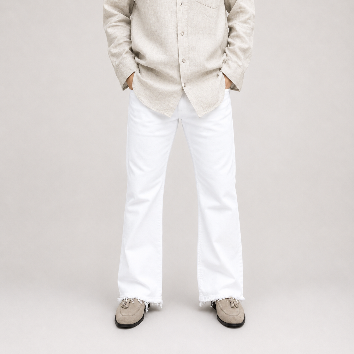 Ivory Edge Flare Denim