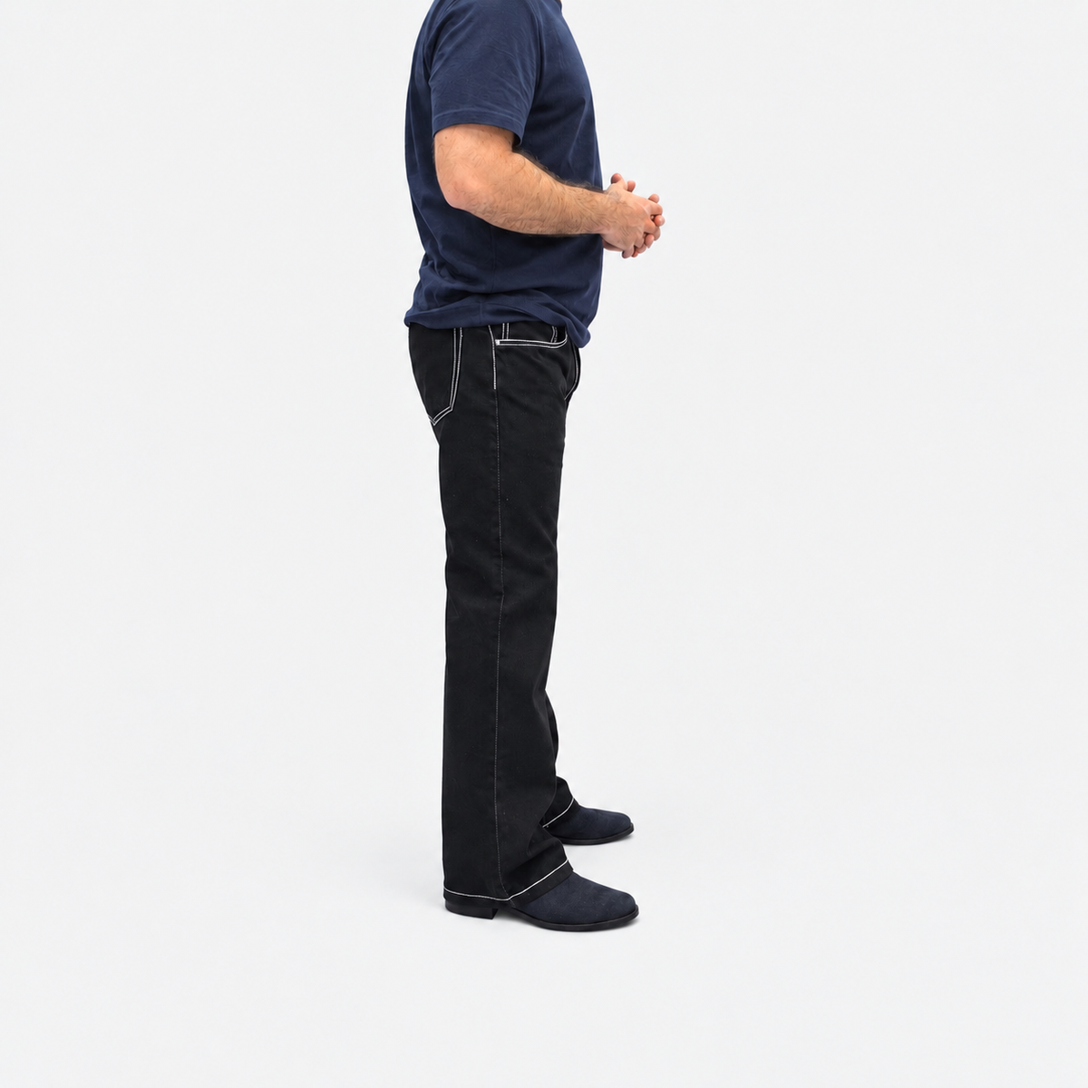 Jet black Contrast Stitch Denim Jean