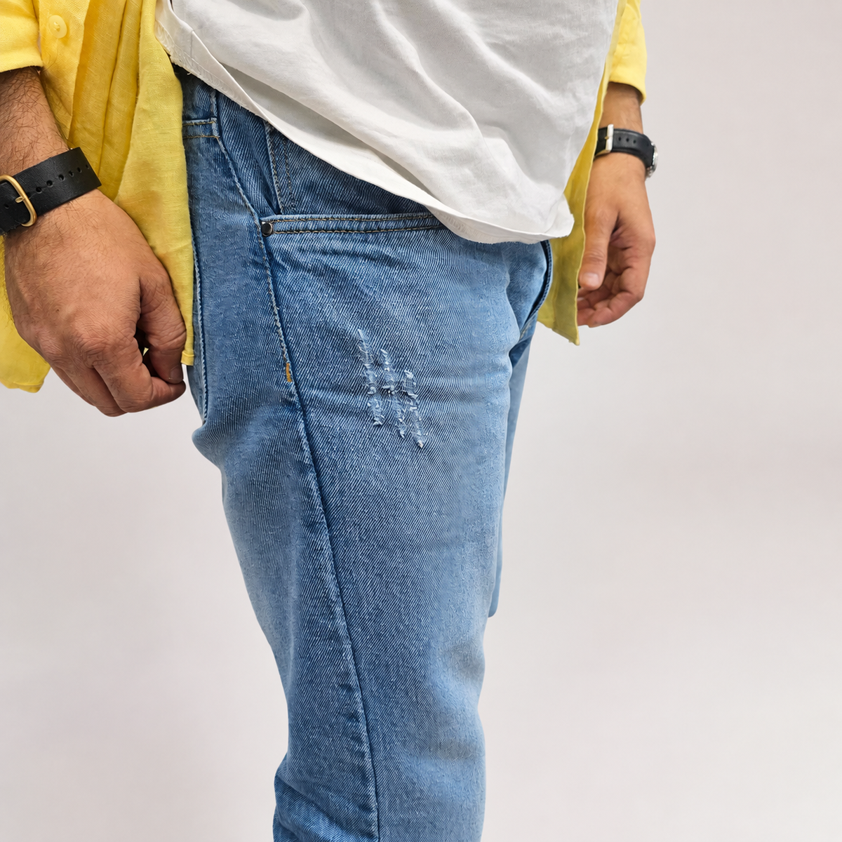 Skywave Distressed Flare Denim Jean