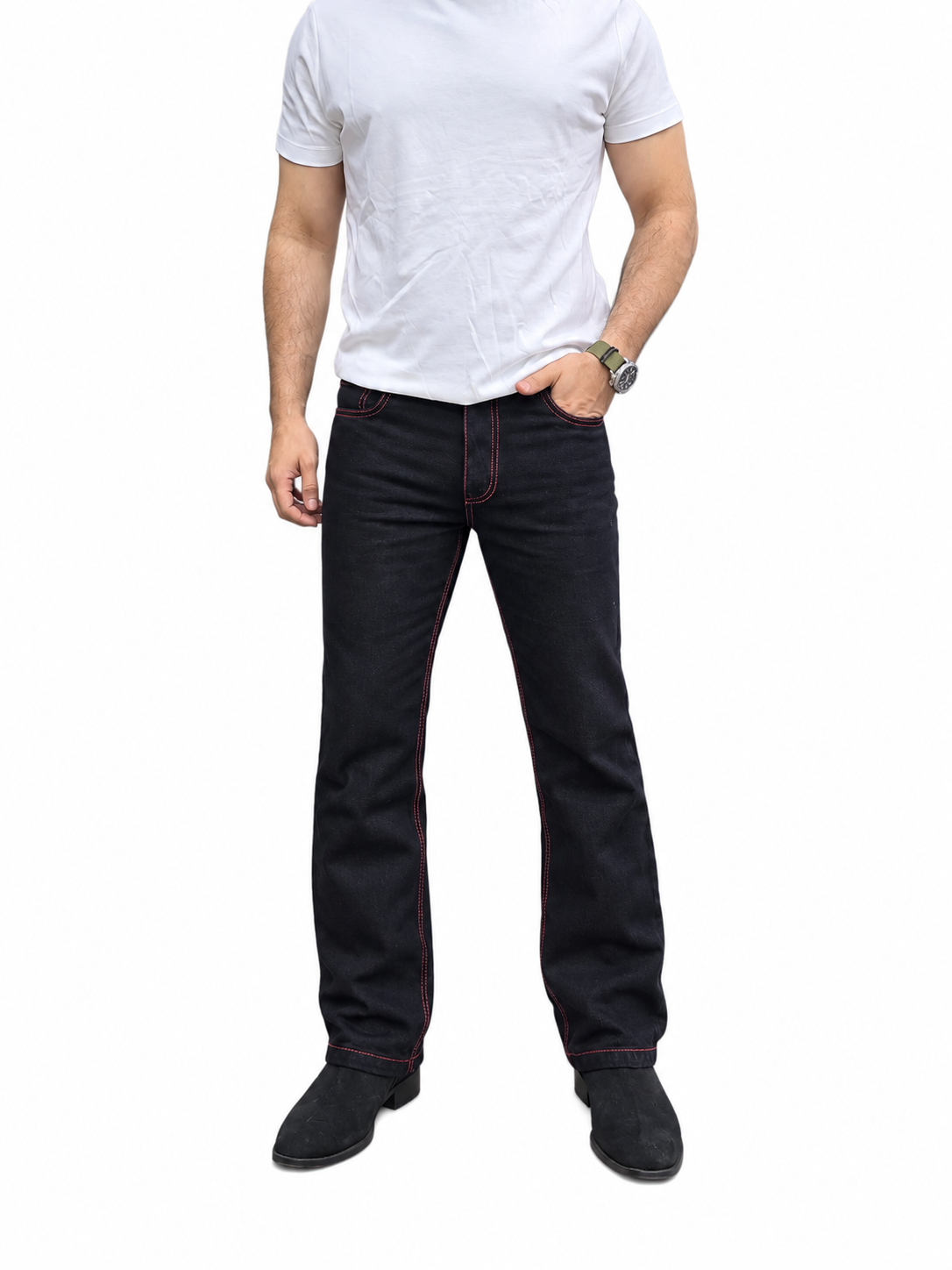 Jet Black Redline Denim Jean