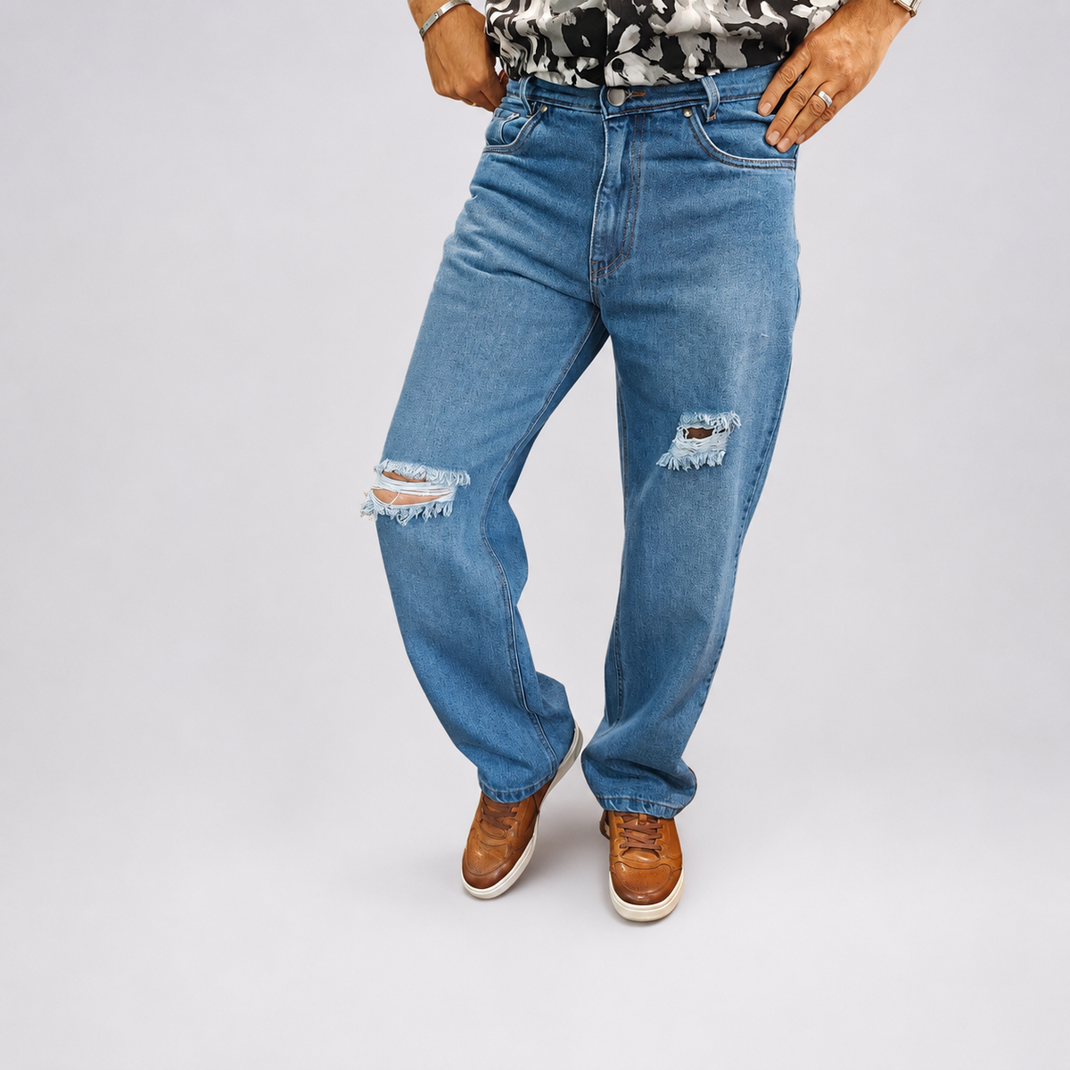 Vintage Distress Blue Denim Jean