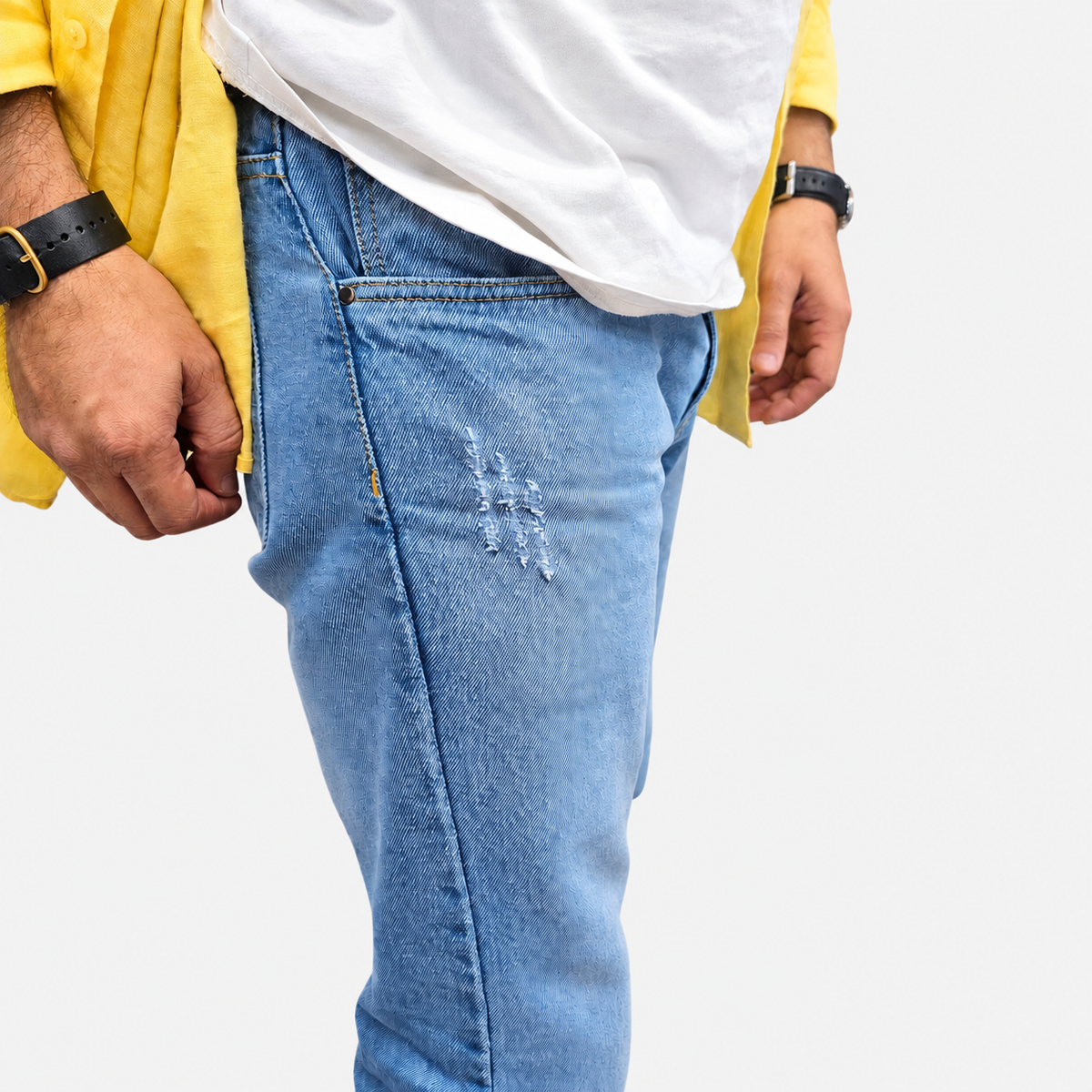 Skywave Distressed Flare Denim Jean