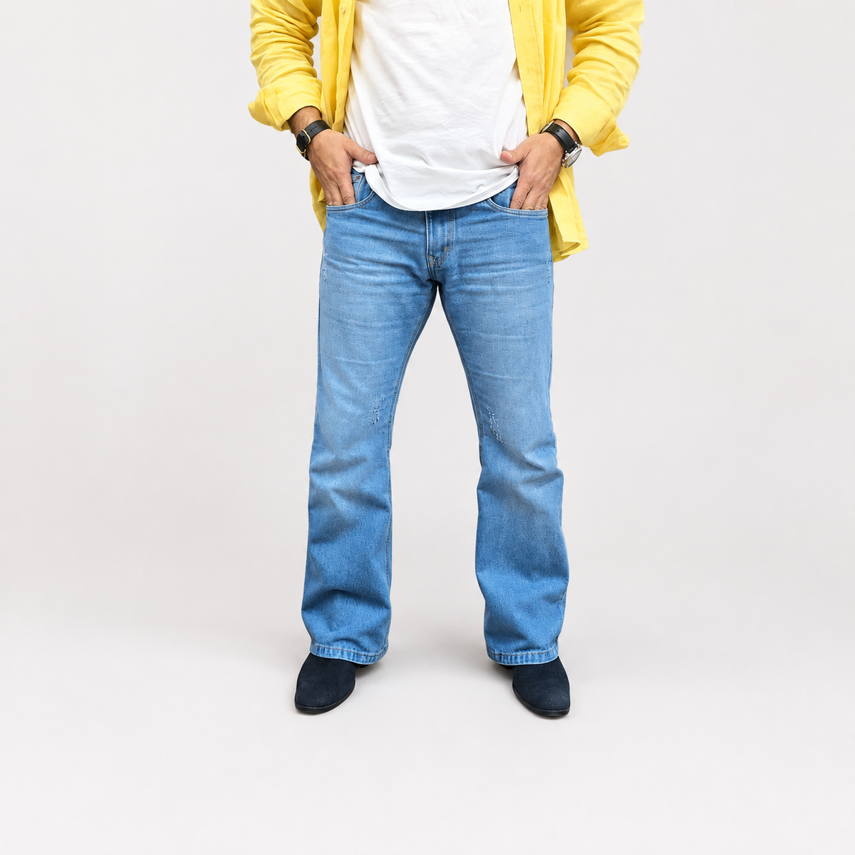Skywave Distressed Flare Denim