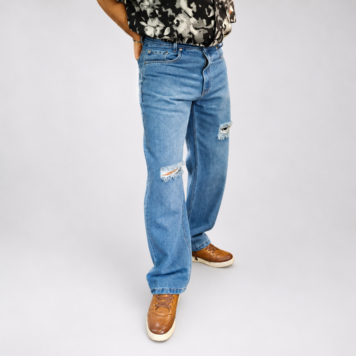 Vintage Distressed Blue Denim Jean