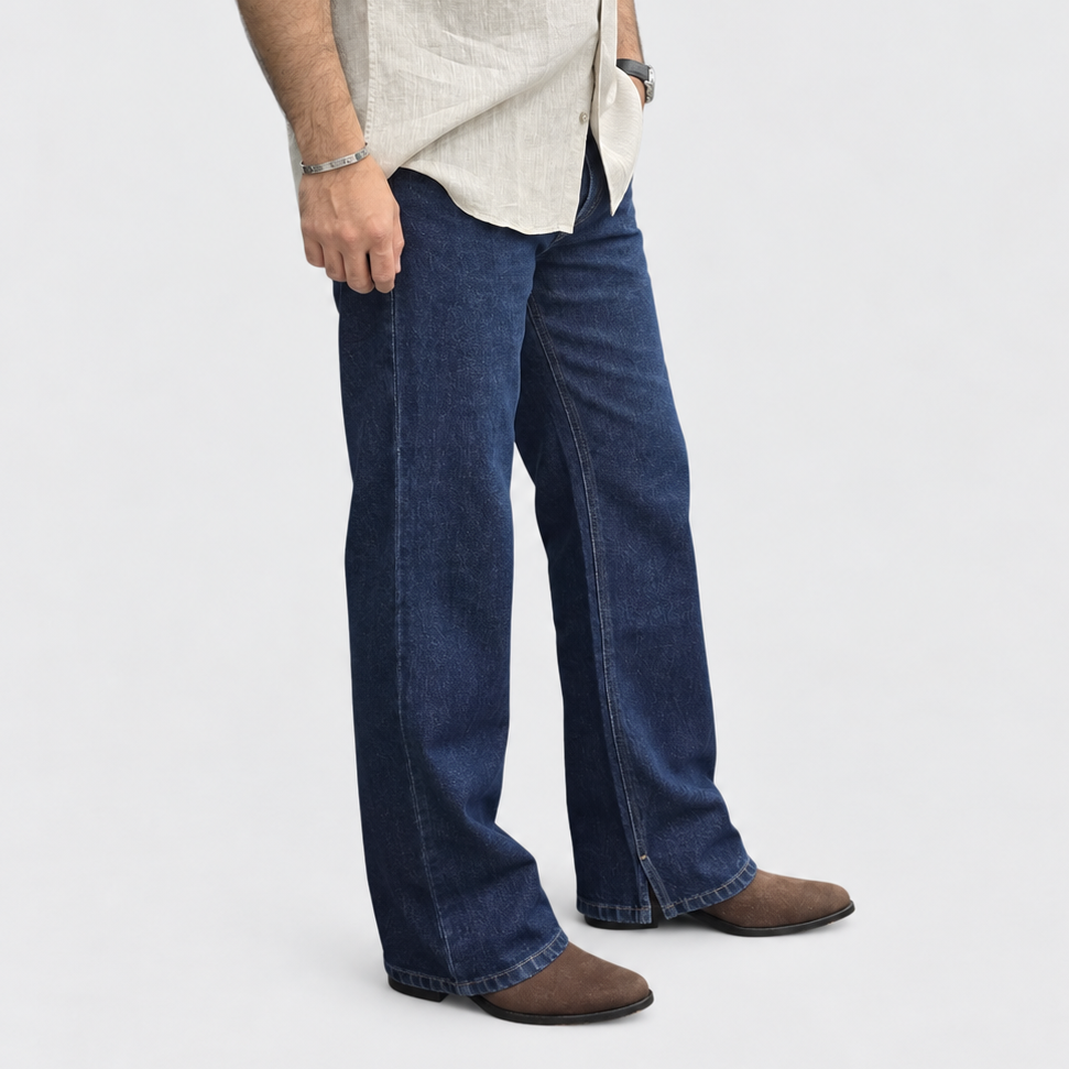 The Midnight Indigo Side-Slit Straight Jean