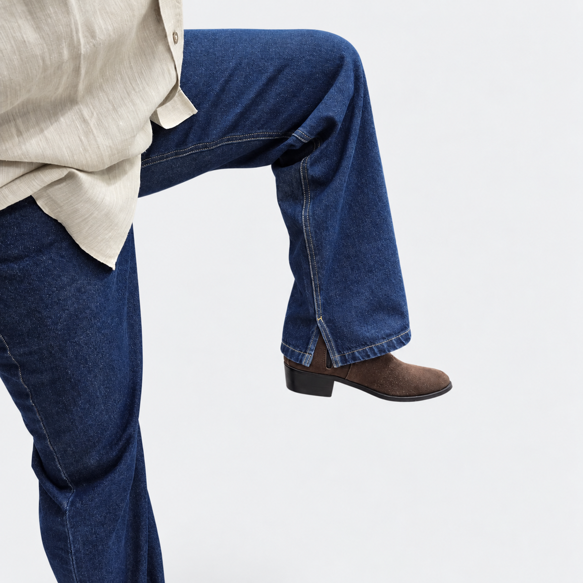 The Midnight Indigo Side-Slit Straight Jean