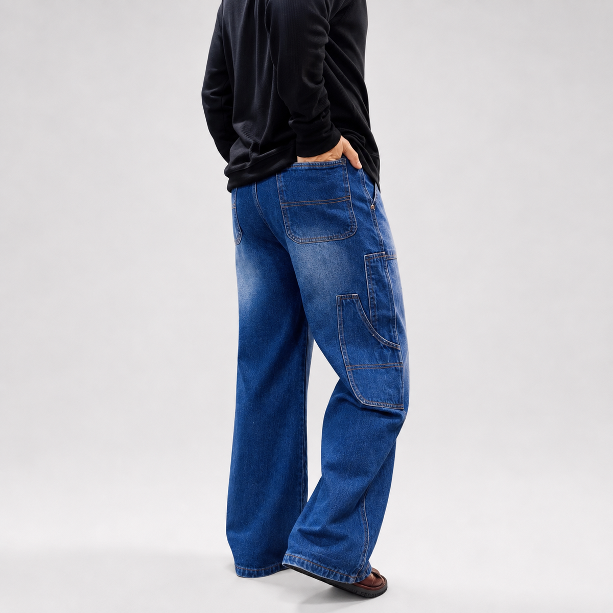 Vintage Blue Wide-Leg Denim Jean
