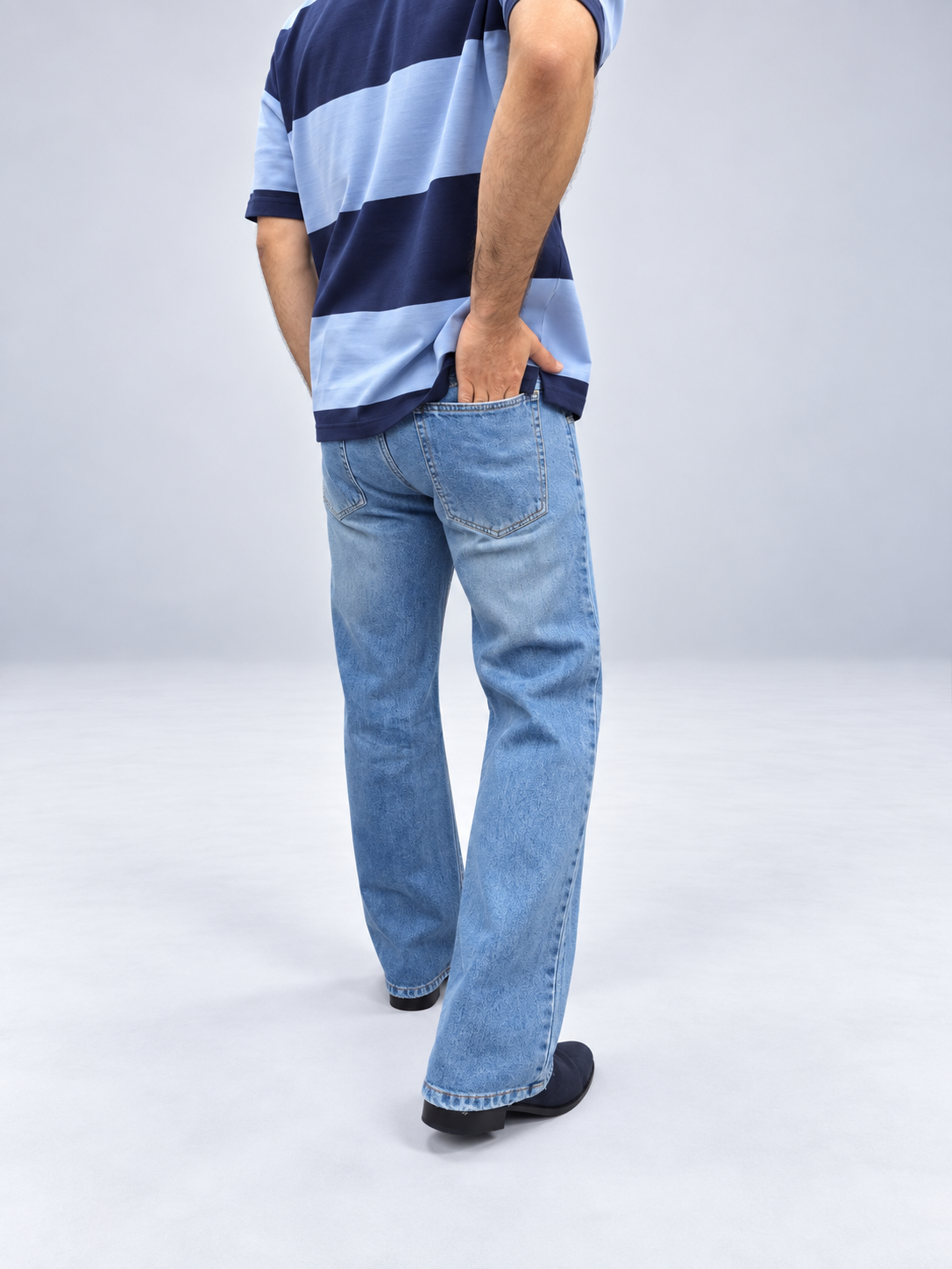 Ice Blue Distressed Denim