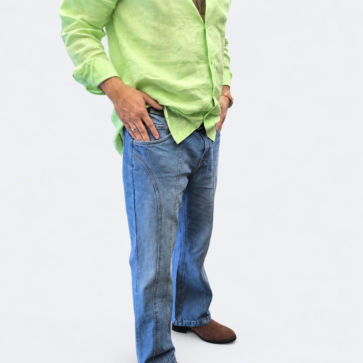 The Azure Cutline Bootcut Jean