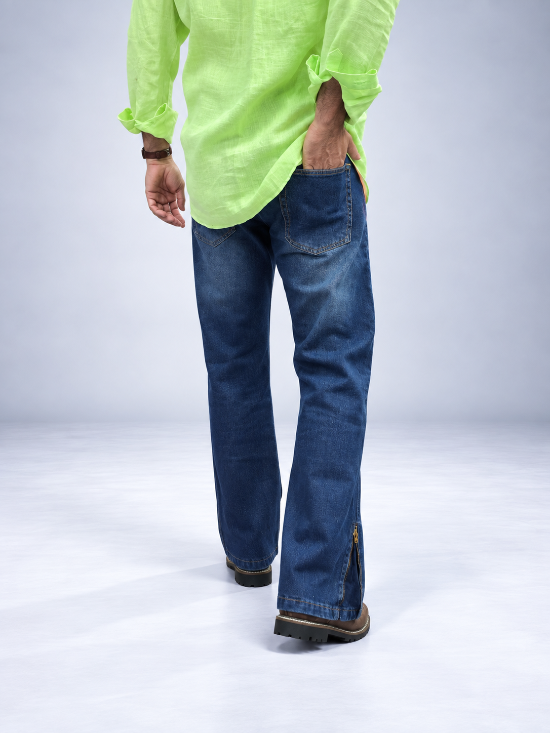 Midnight Flare Zip Denim