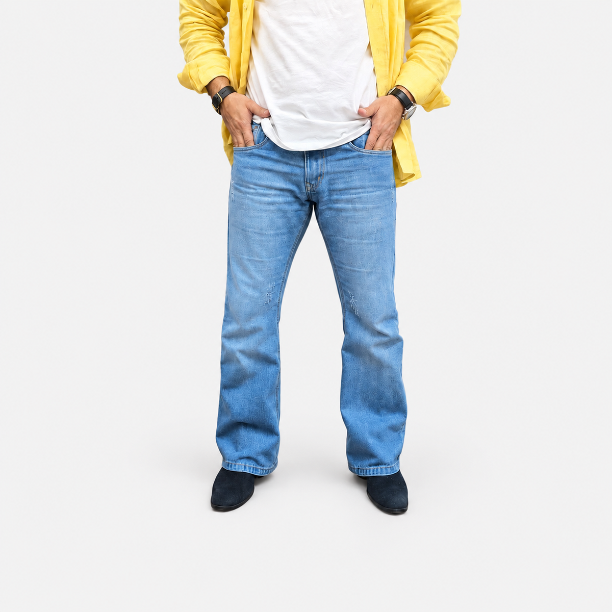 Skywave Distressed Flare Denim Jean