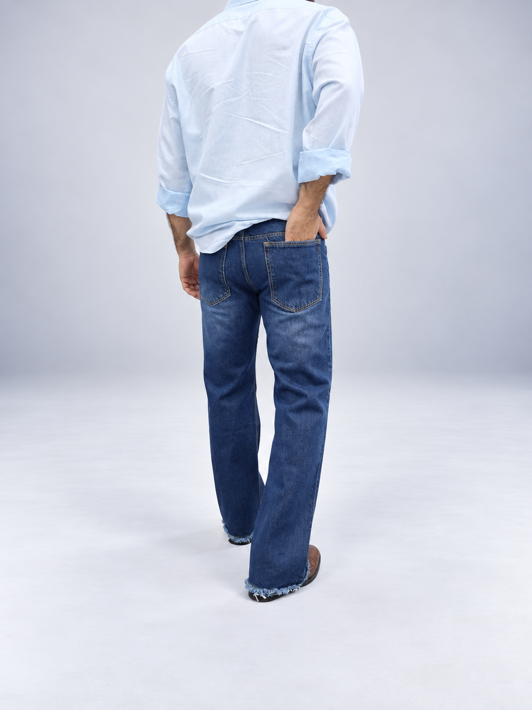 Vintage Blue Distressed Denim