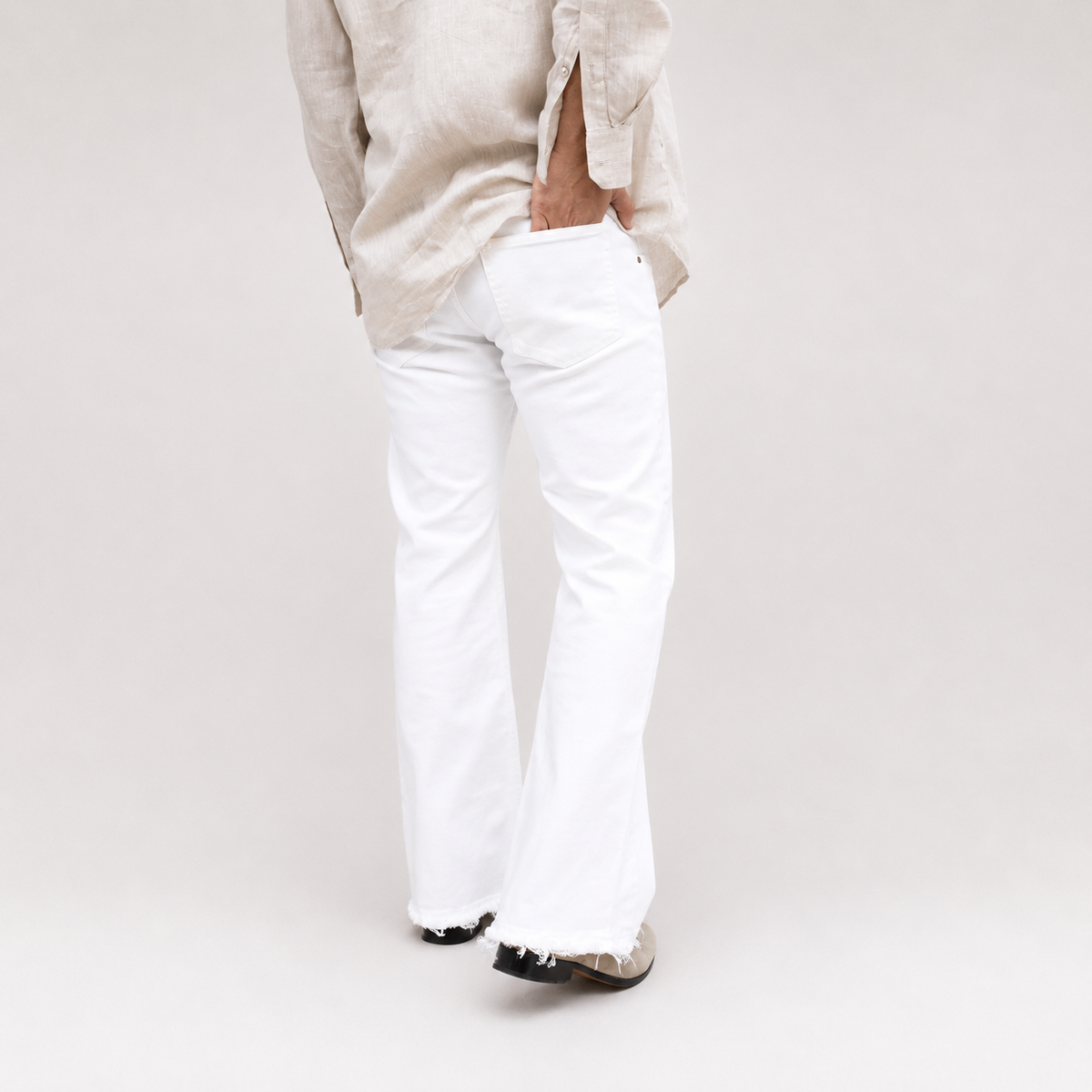 Ivory Edge Flare Denim