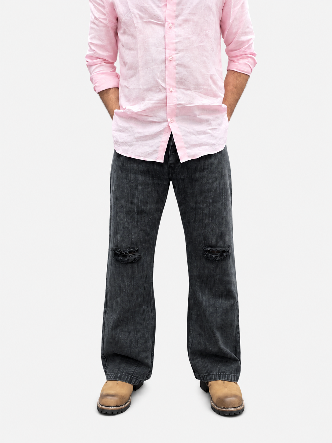 Shadow Ripped Distressed Denim Jean