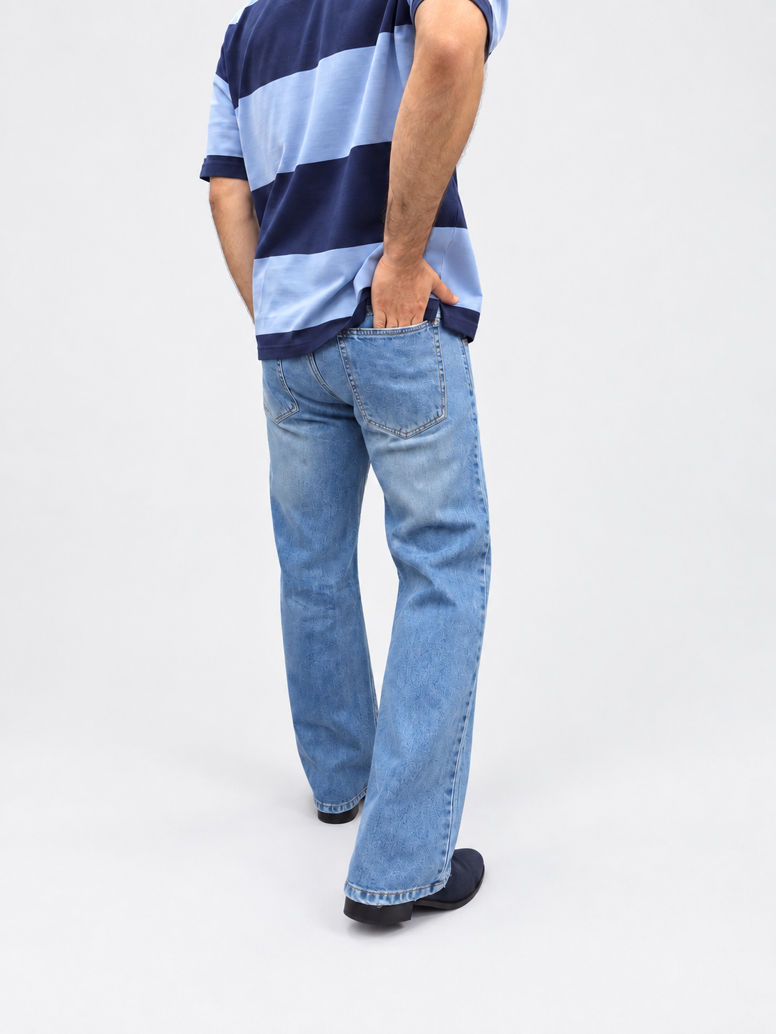 Ice Blue Distressed Denim Jean