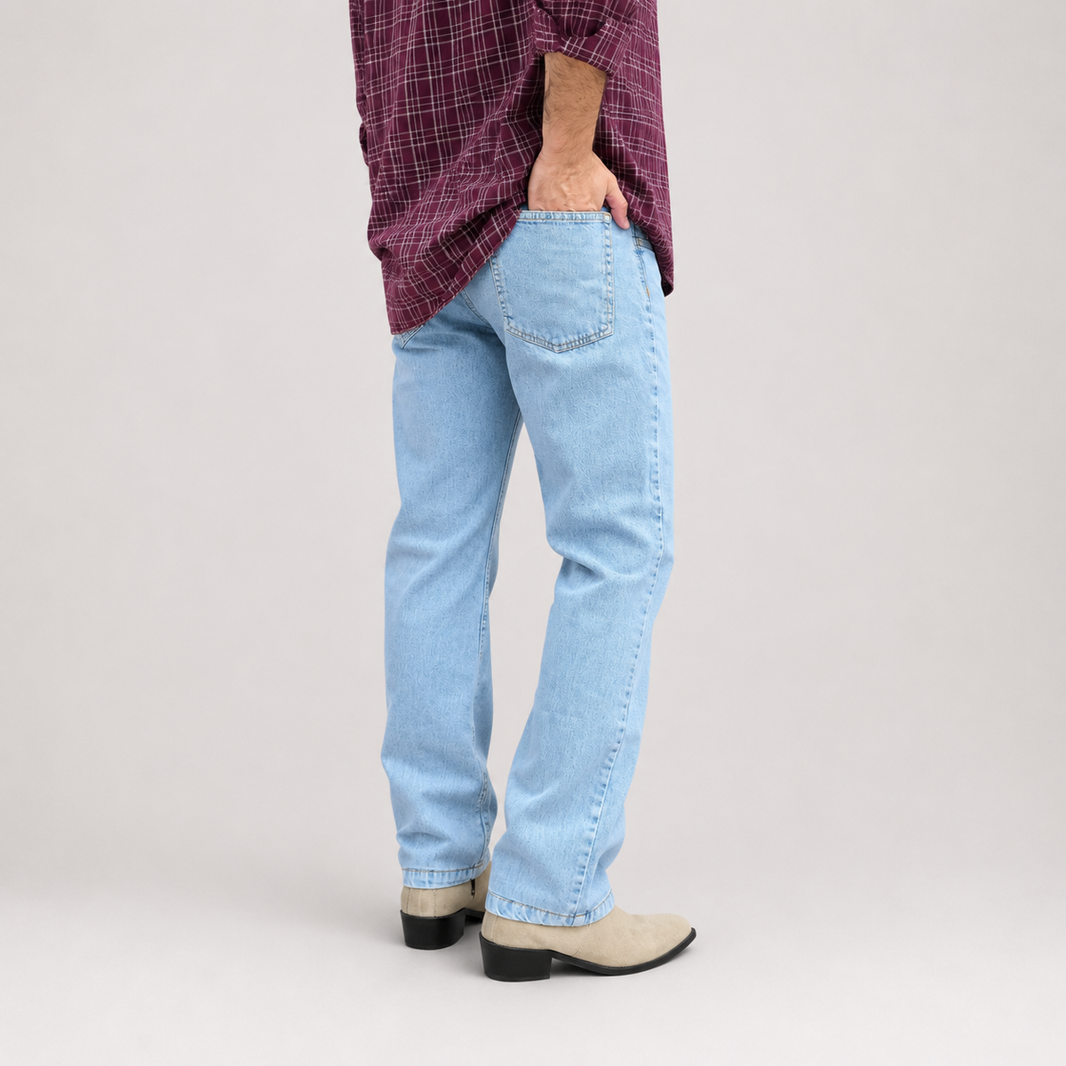Ice Blue Distressed Denim