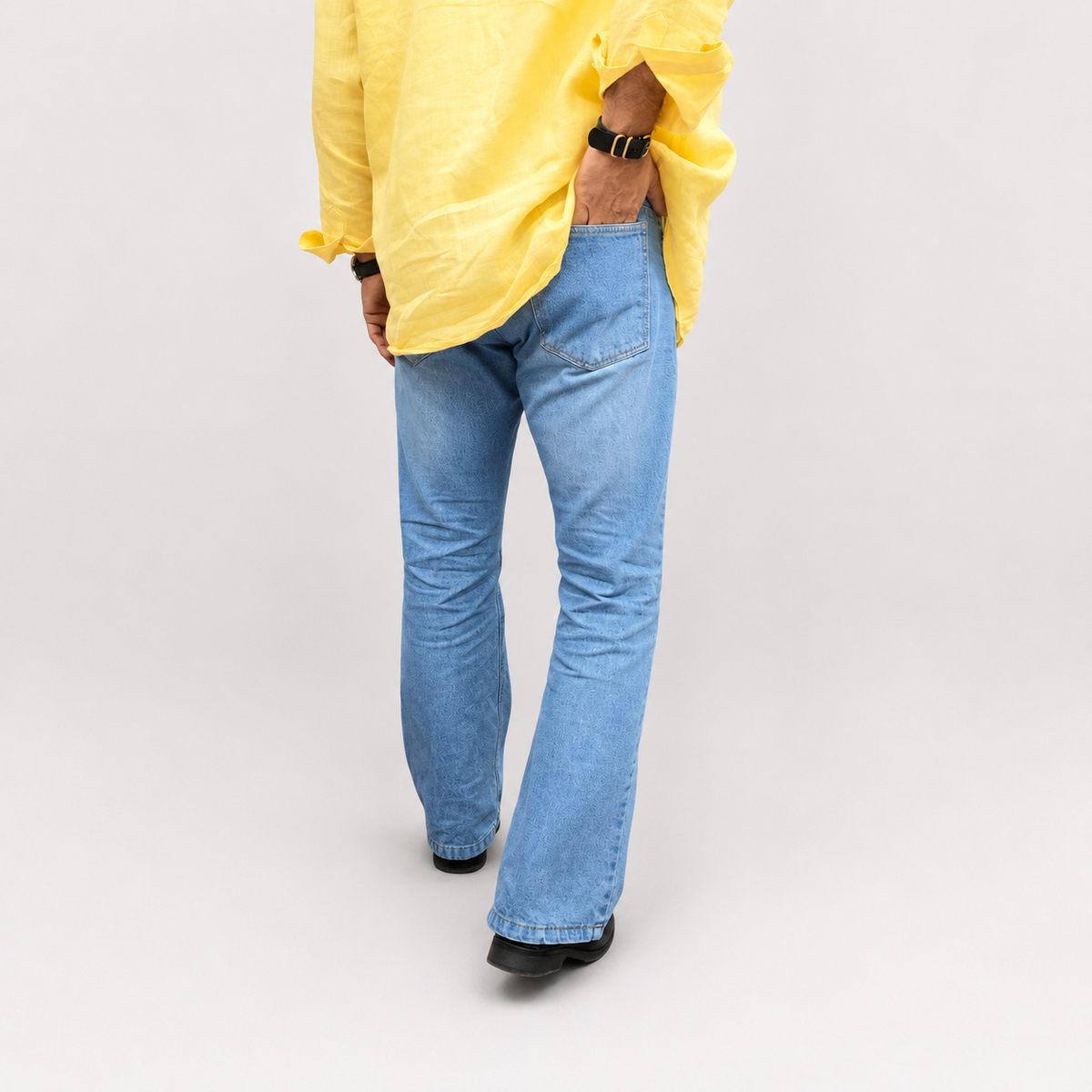 Skywave Distressed Flare Denim Jean