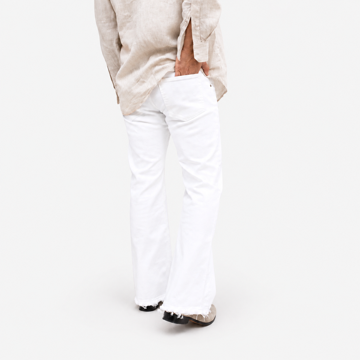 Ivory Edge Flare Denim Jean