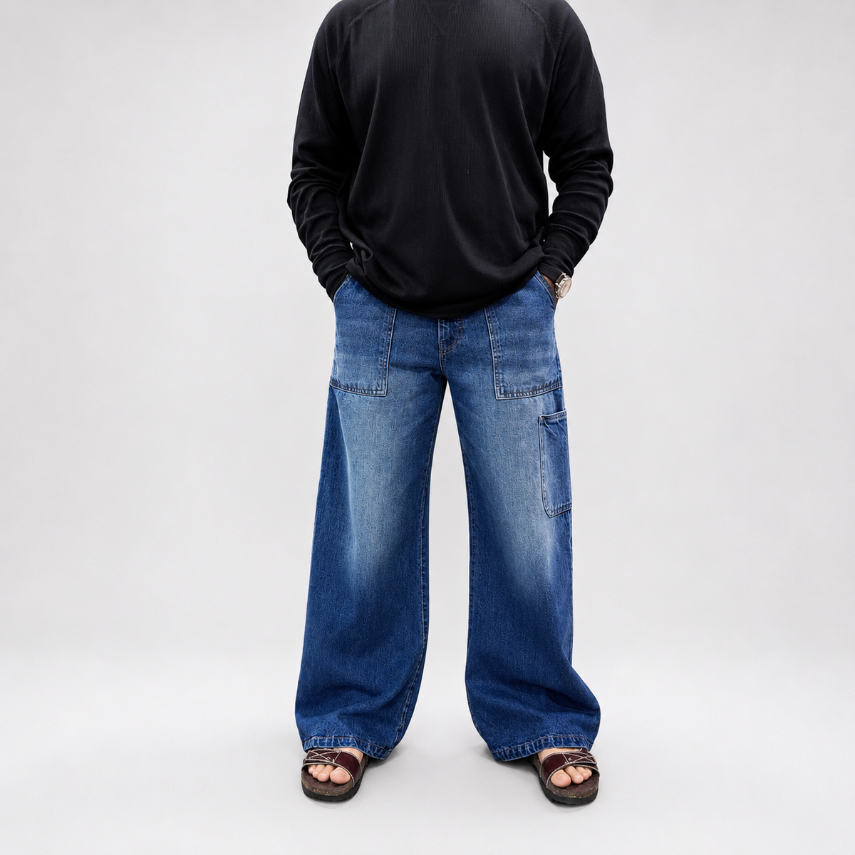 Vintage Blue Wide-Leg Denim Jean