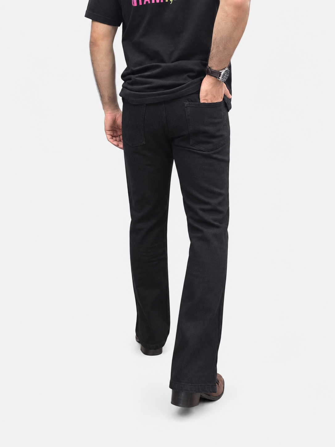 Jet Black Zip-Open Denim