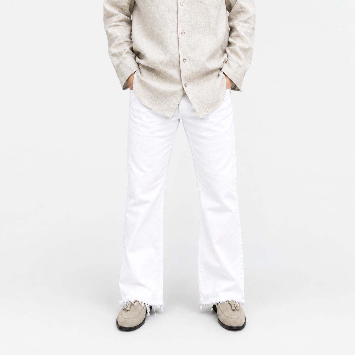Ivory Edge Flare Denim Jean