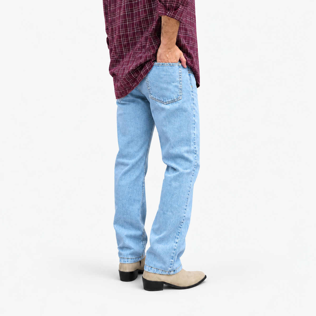 Ice Blue Distressed Denim Jean
