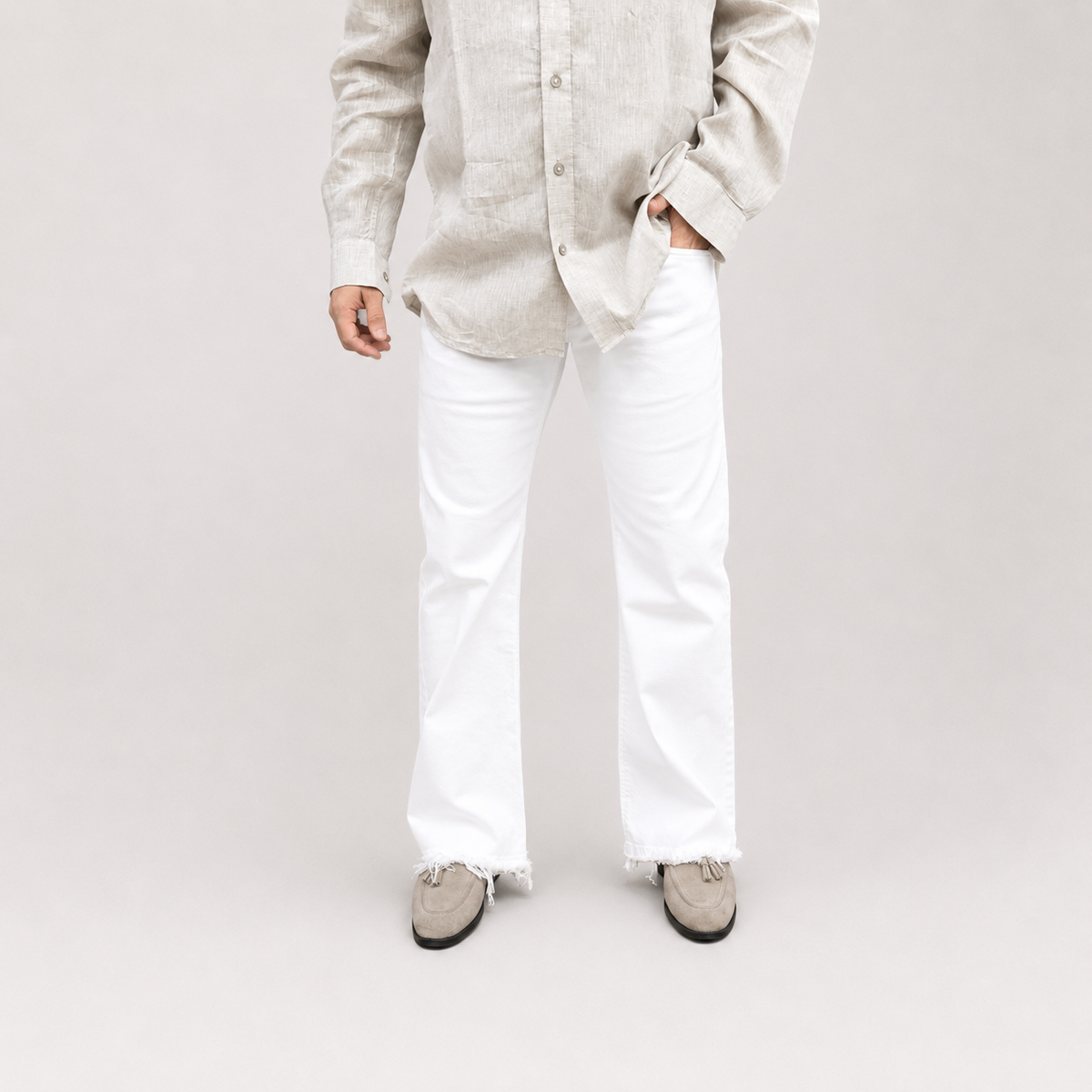 Ivory Edge Flare Denim