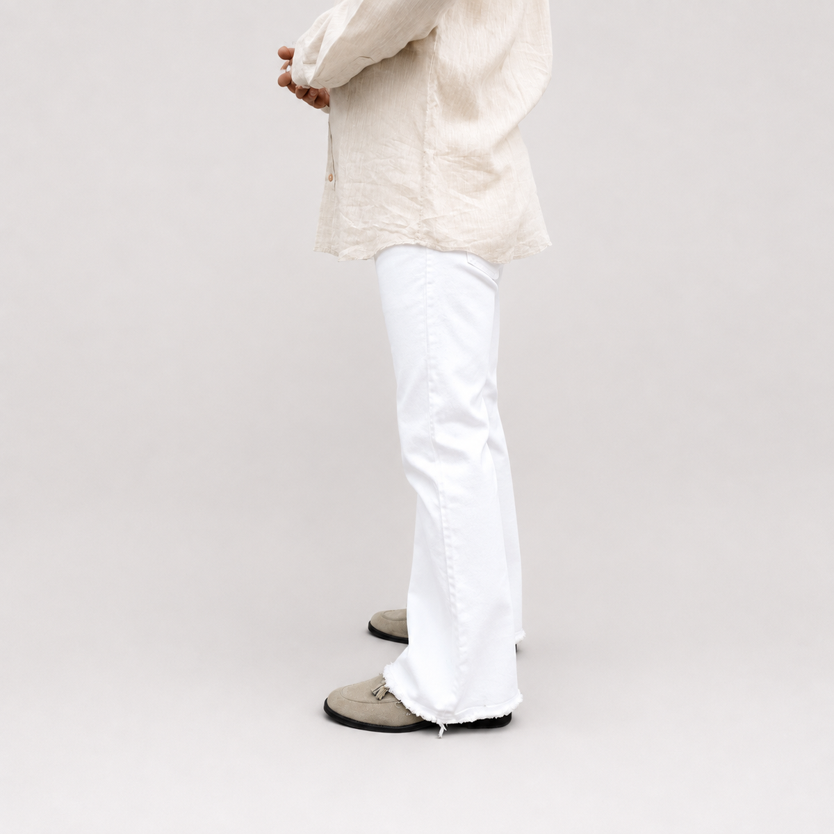 Ivory Edge Flare Denim