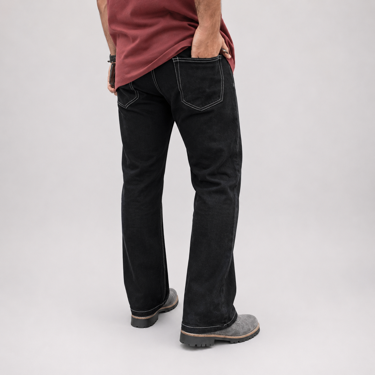 Noir Contrast Stitch Denim